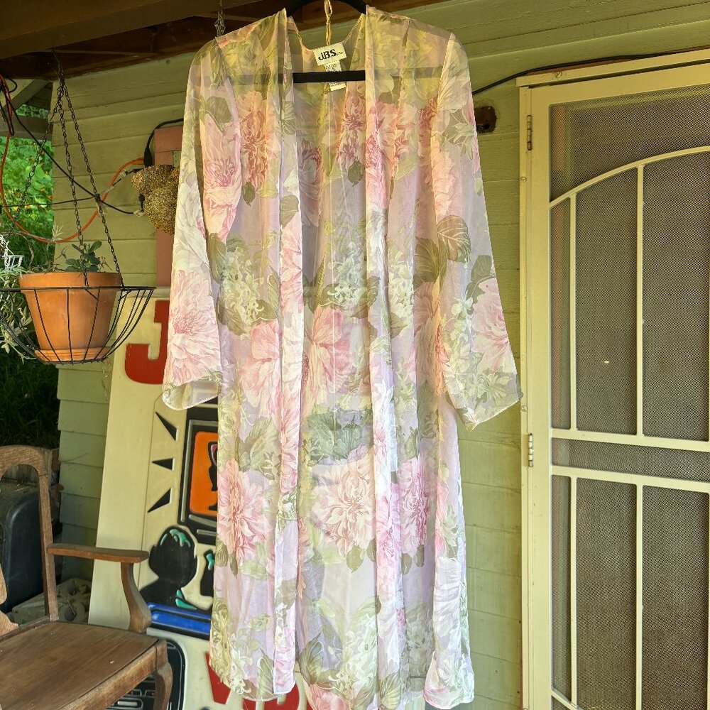 Sheer Floral Robe - Picture 2 of 5